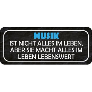 Schild Spruch "Musik nicht alles Leben - macht lebenswerter" 27 x 10 cm 