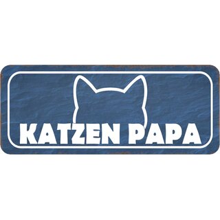 Schild Spruch "Katzen Papa" 27 x 10 cm 