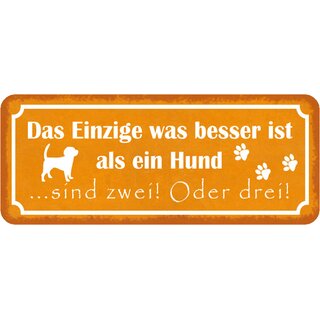 Hund Abwechslung Funschild Blechpostkarte Blechschild Schild 10,5 x 14,8 cm