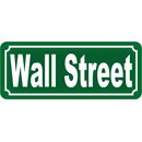 Schild Spruch "Wall Street" 27 x 10 cm
