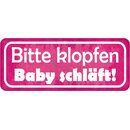 Schild Spruch "Bitte klopfen Baby schläft"...