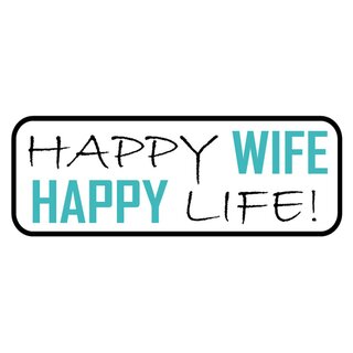 Schild Spruch "Happy wife happy life" 27 x 10 cm 