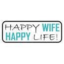 Schild Spruch "Happy wife happy life" 27 x 10 cm