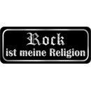 Schild Spruch "Rock ist meine Religion" 27 x 10 cm