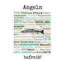 Schild Spruch "Angeln - befreit" 20 x 30 cm