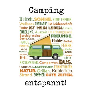 Schild Spruch "Camping entspannt - Befreit Sonne Freunde" 20 x 30 cm 