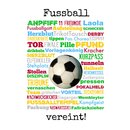 Schild Spruch "Fußball vereint - Tor Team...