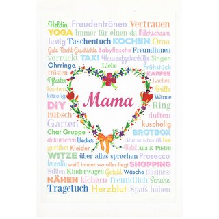Schild Spruch "Mama - Heldin Herzblut Vertrauen" 20 x 30 cm 