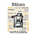 Schild Spruch "Nähen verbindet" 20 x 30 cm 