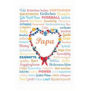 Schild Spruch "Papa - Held Vertrauen Disziplin" 20 x 30 cm