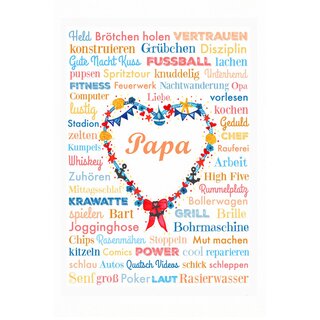 Schild Spruch "Papa - Held Vertrauen Disziplin" 20 x 30 cm 