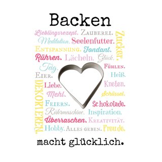 Schild Spruch "Backen macht glücklich" 20 x 30 cm 