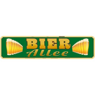 Schild Spruch "Bier Allee" 46 x 10 cm