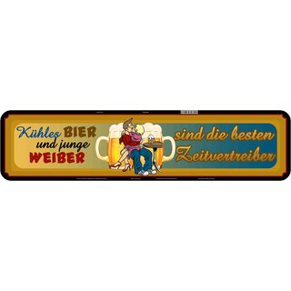 Schild Spruch "Bier Weiber, beste Zeitvertreiber" 46 x 10 cm