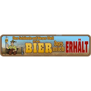 Schild Spruch "Schönste ist Bier, das erhält" 46 x 10 cm 