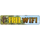 Schild Spruch "Free Wifi" 46 x 10 cm 