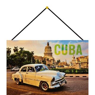 Schild Vintage Cuba Taxi Stadt 20 x 30 cm Blechschild mit Kordel