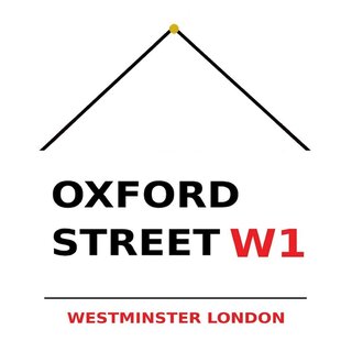 Schild "Oxford Street W1 weiß" 20 x 30 cm Blechschild mit Kordel