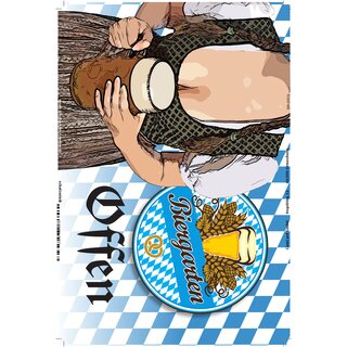 Schild Spruch "Biergarten offen" 20 x 30 cm