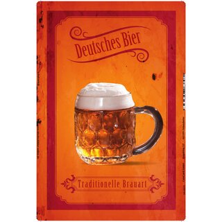 Schild Spruch "Deutsches Bier Traditionelle Brauart" 20 x 30 cm