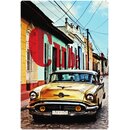 Schild Vintage Cuba Oldtimer gelb 20 x 30 cm 