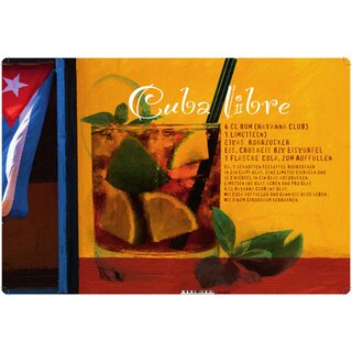 Schild Cocktailrezept "Cuba Libre Rezept Hauswand" 20 x 30 cm