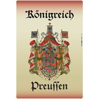 Schild Wappen "Königreich Preussen Farbverlauf" 20 x 30 cm 