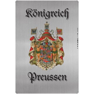 Schild Wappen "Königreich Preussen Metalloptik" 20 x 30 cm 