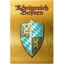 Schild Wappen Königreich Bayern Goldoptik 20 x 30 cm 