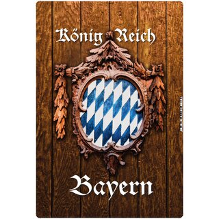 Schild Wappen "Königreich Bayern Holzoptik" 20 x 30 cm 