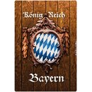 Schild Wappen Königreich Bayern Holzoptik 20 x 30 cm 