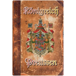 Schild Wappen "Königreich Preussen Buchoptik" 20 x 30 cm 