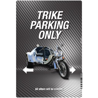 Schild Spruch "Trike parking only" 20 x 30 cm 