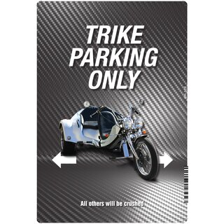 Schild Spruch "Trike parking only" 20 x 30 cm