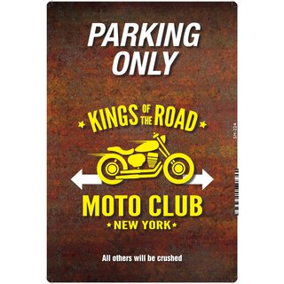 Schild Spruch "Kings of the Road Moto Club parking only" 20 x 30 cm 