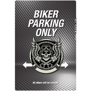 Schild Spruch "Biker parking only" 20 x 30 cm