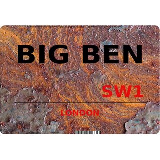 Schild "Big Ben SW1 Steinoptik" 20 x 30 cm 
