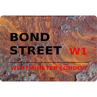 Schild "Bond Street W1 Steinoptik" 20 x 30 cm 