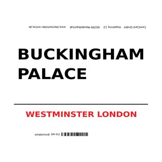 Schild "Buckingham Palace weiß" 20 x 30 cm 