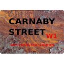 Schild "Carnaby Street W1 Steinoptik" 20 x 30 cm 