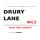 Schild "Drury Lane WC2 weiß" 20 x 30 cm 