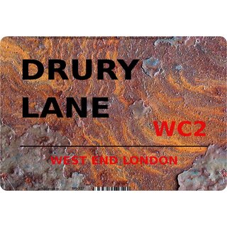 Schild "Drury Lane WC2 Steinoptik" 20 x 30 cm