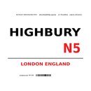 Schild "Highbury N5 weiß" 20 x 30 cm 