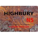 Schild "Highbury N5 Steinoptik" 20 x 30 cm