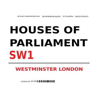 Schild "Houses of Parliament SW1 weiß" 20 x 30 cm 