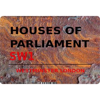 Schild "Houses of Parliament SW1 Steinoptik" 20 x 30 cm 