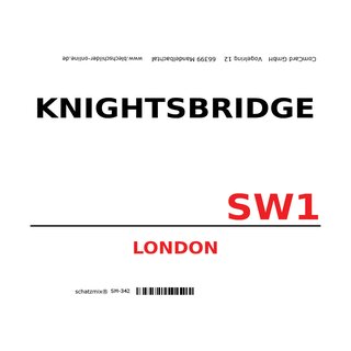 Schild "Knightsbride SW1 weiß" 20 x 30 cm 
