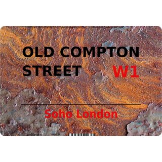 Schild "Old Compton Street W1 Steinoptik" 20 x 30 cm 