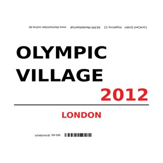 Schild "Olympic Village 2012 weiß" 20 x 30 cm 