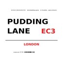 Schild "Pudding Lane EC3 weiß" 20 x 30 cm
